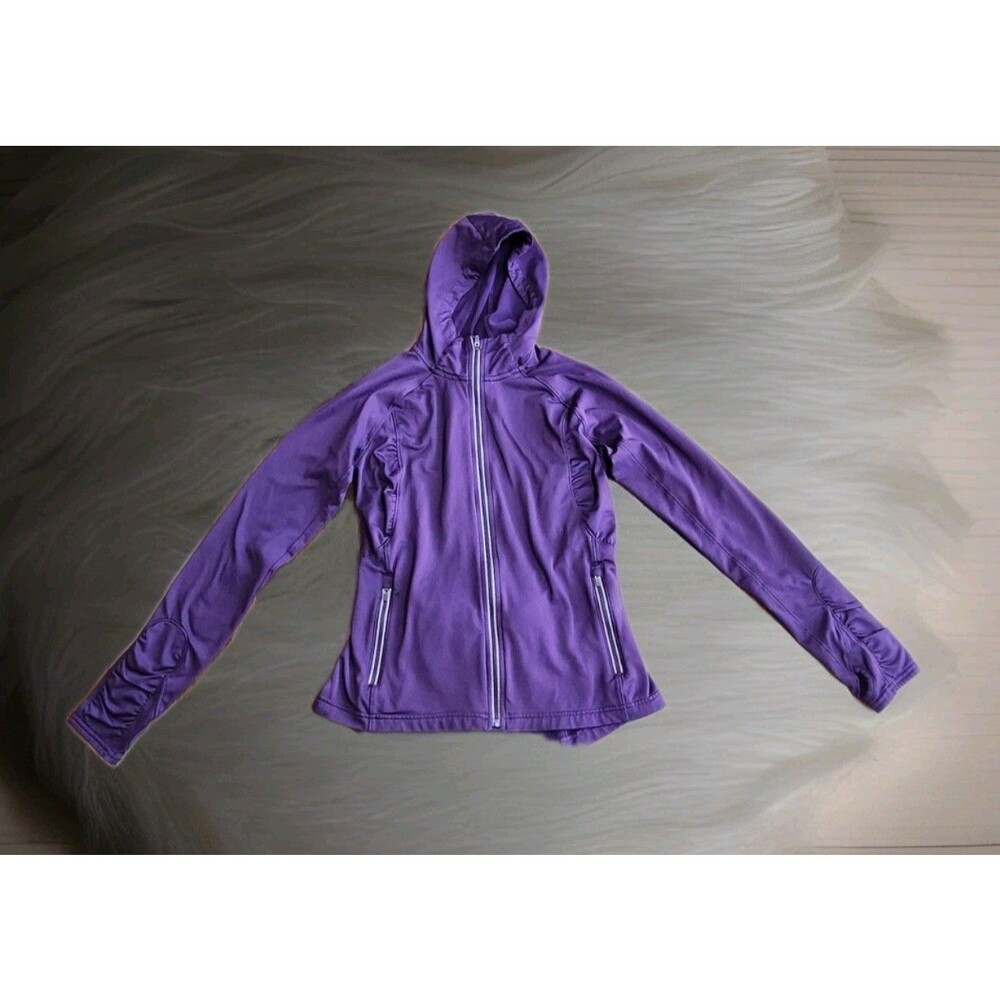 Athleta Women's Circuit Zip Athletic Ruched Full Zip Purple Hoodie Size XS